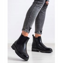 SHELOVET Bottes sur la plate-forme avec zircone cubique noir 1