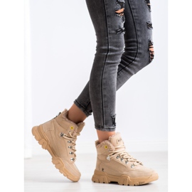 Kylie Trappeurs avec peau de mouton beige 2