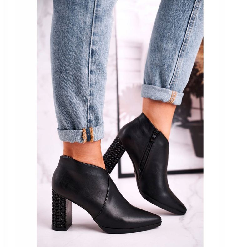 Bottes pour femmes sur le poteau Sergio Leone noir BT497 le noir 2