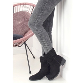 Bottines noires à talons bas 3345 Noir le noir 2