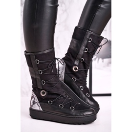 Bottes de neige Laura Messi en daim noir avec fourrure 2054 1
