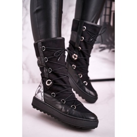 Bottes de neige Laura Messi en daim noir avec fourrure 2054 le noir 4
