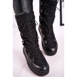 Bottes de neige Laura Messi en daim noir avec fourrure 2054 le noir 5