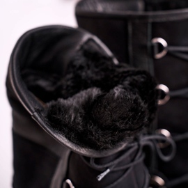 Bottes de neige Laura Messi en daim noir avec fourrure 2054 le noir 6