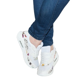 Baskets de sport Flowers R-29 Blanc blanche 1