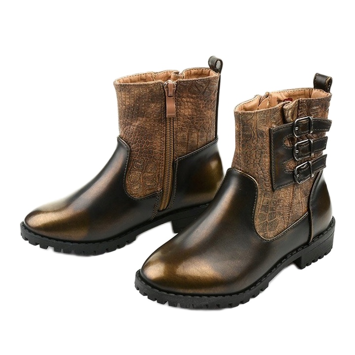 Bottines enfant fille marron Ykslet brun 2 Bottines enfant fille marron Ykslet brun 2