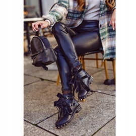 SEA Bottines Femme Rivets Spikes Noir Aimant le noir 5