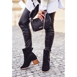 MSMG Bottines Femme Talon Daim Noir Anabelle 2