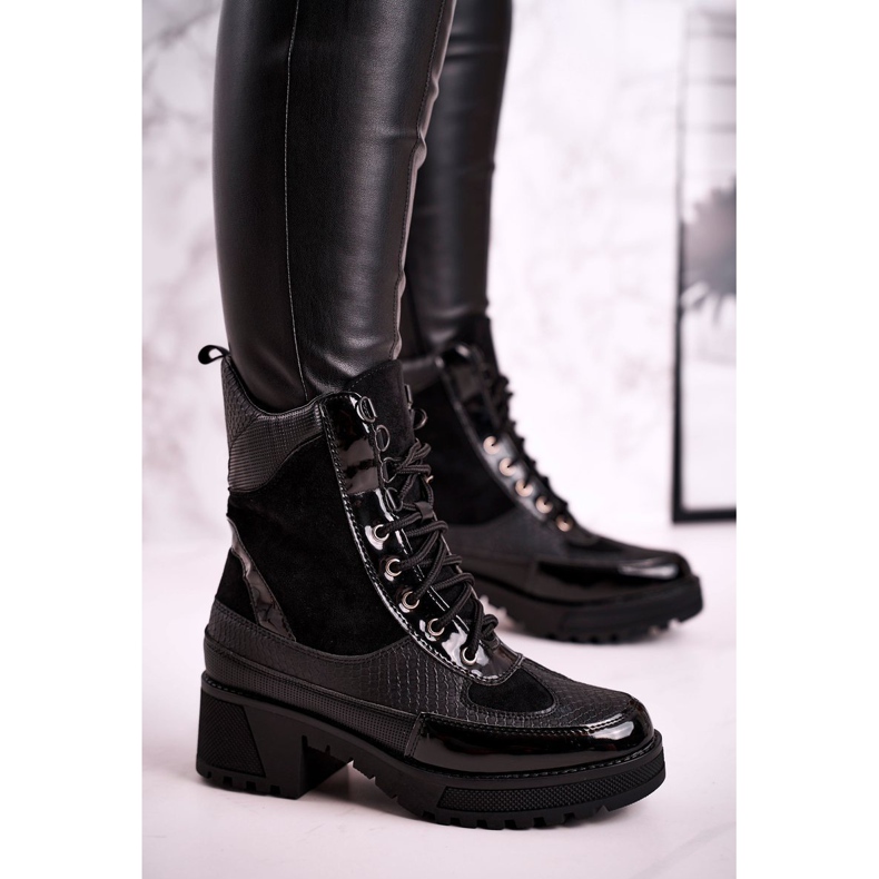 Bottes Workers Warmed Noir Imprimé Animal Helena 1