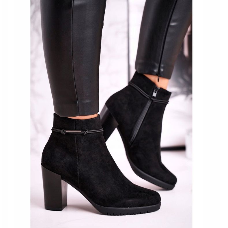 Bottines À Talons Sergio Leone Daim Noir BT306 le noir 1