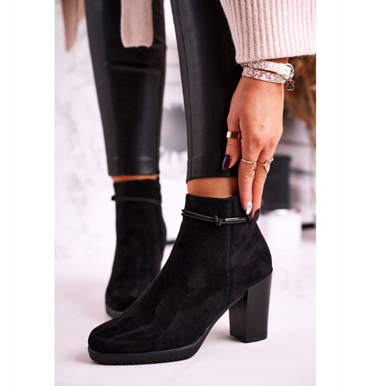 Bottines À Talons Sergio Leone Daim Noir BT306 le noir 2