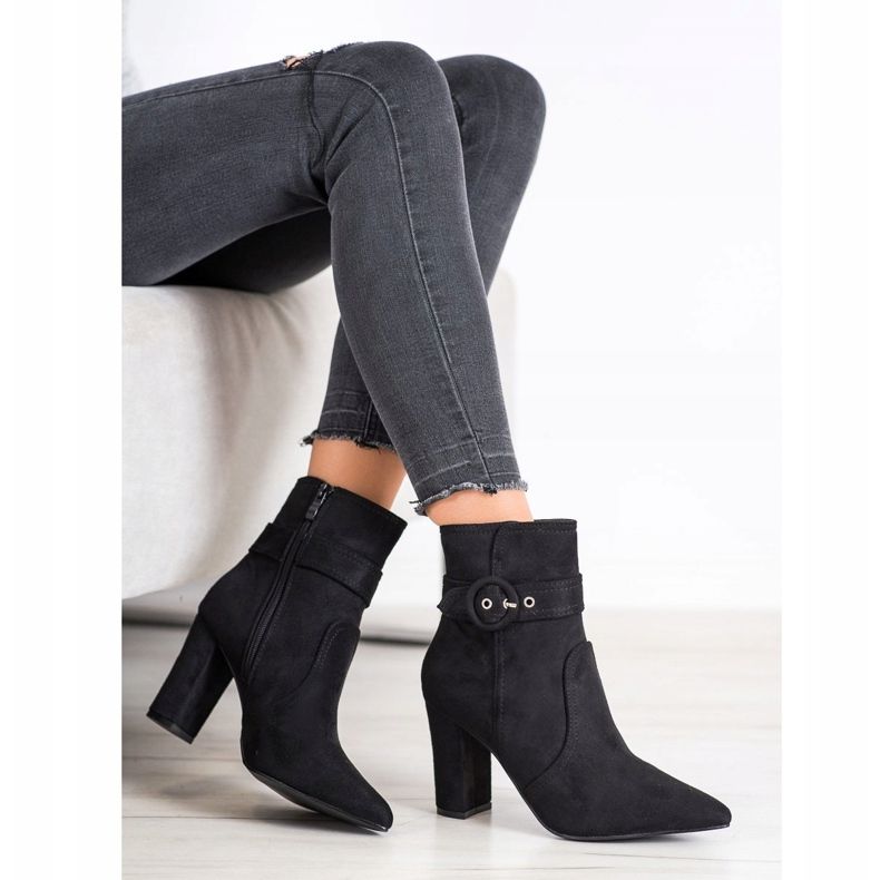 Laura Mode Bottes élégantes noires à Spitz 2