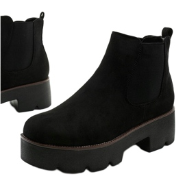 Bottines en daim noir sur la plateforme Arnlando 1