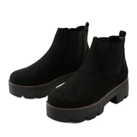 Bottines en daim noir sur la plateforme Arnlando le noir 3