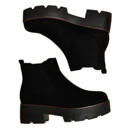 Bottines en daim noir sur la plateforme Arnlando le noir 4