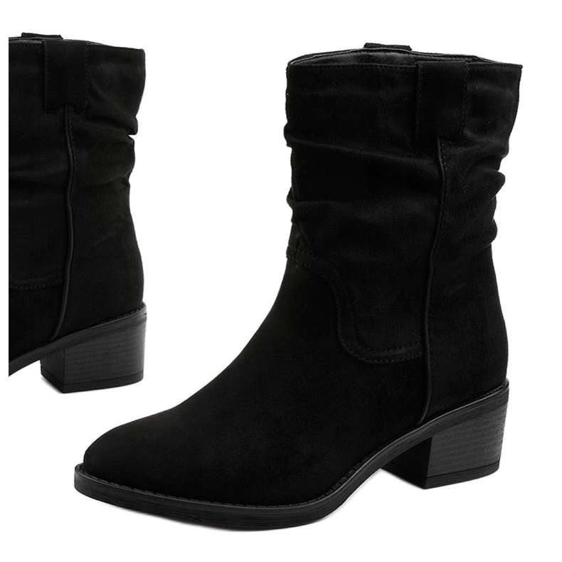 Bottes de cowboy Fyrelnet isolées en daim noir le noir 1