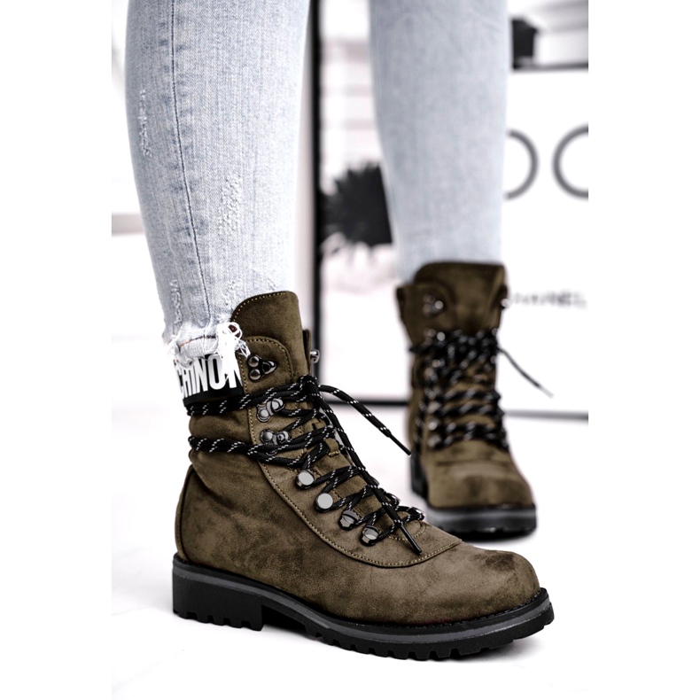 Evento Bottes Timber High pour Femme Kaki 9BT35-1331 Dk.Green le noir 1