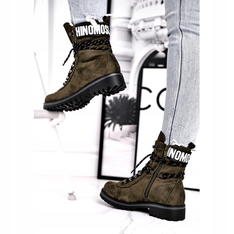 Evento Bottes Timber High pour Femme Kaki 9BT35-1331 Dk.Green noir 2