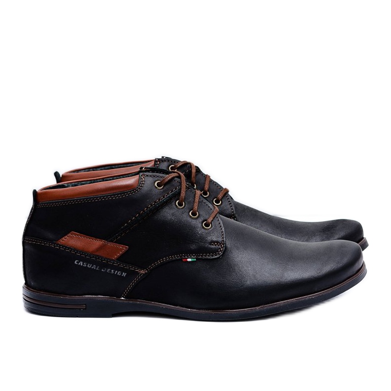 Gino Tuzzi Chaussures à lacets en cuir noir pour hommes Gertrudo 1