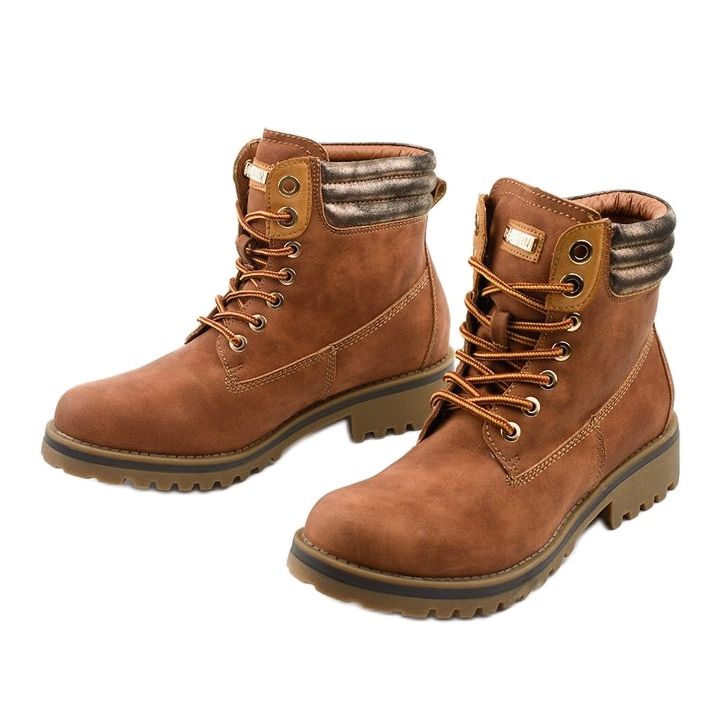 Bottines à lacets camel, isolées Halitta brun multicolore 2