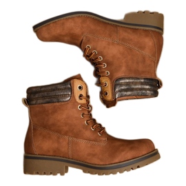 Bottines à lacets camel, isolées Halitta brun multicolore 4