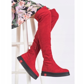 Gogo Bottes à plateforme à la mode rouge 1