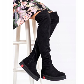 Gogo Bottes à plateforme à la mode le noir 1