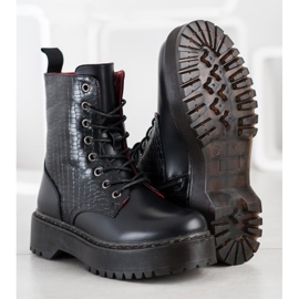 Gogo Bottes noires sur la plate-forme le noir 1