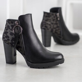 Goodin Bottes chaudes à imprimé léopard le noir 1