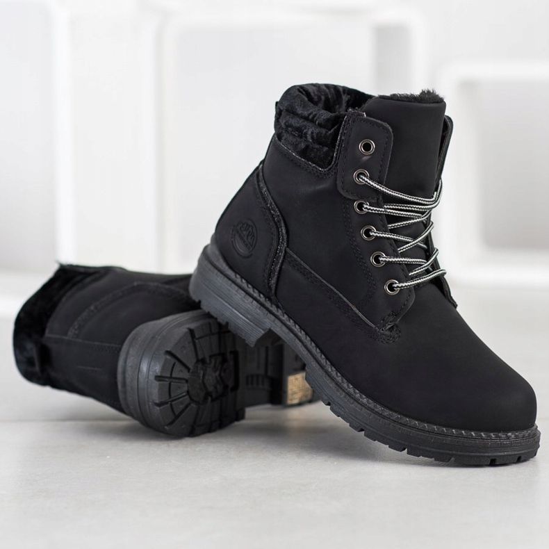 SHELOVET Bottes de randonnée à tige en velours le noir 2