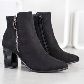 SHELOVET Bottes élégantes avec talon décoratif noir 1