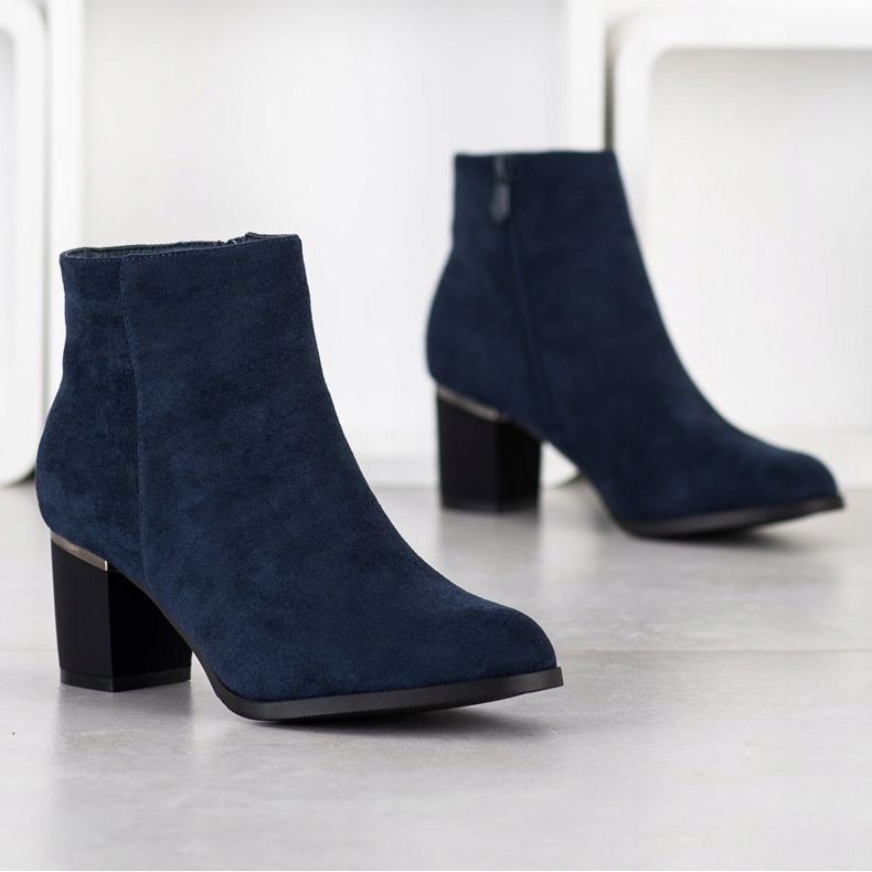 SHELOVET Bottines en daim bleu marine 1