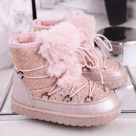 Bottes De Neige Enfant Avec Fourrure Rose Clair Minnie Mouse 2