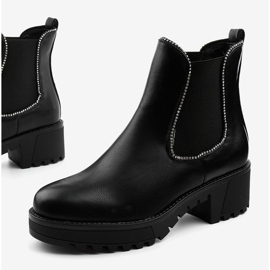 Bottes noires sur la plateforme en éco-cuir Torwarine le noir 1