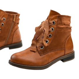 Bottines plates camel à fermeture éclair, simili cuir Stechford brun jaune 1