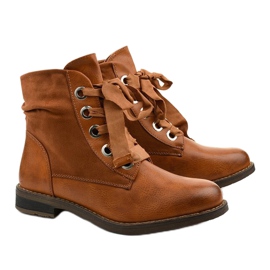 Bottines plates camel à fermeture éclair, simili cuir Stechford brun jaune 3