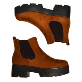 Bottines en daim camel sur la plateforme Arnlando brun jaune 3