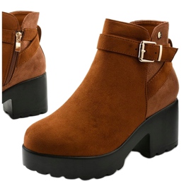 Bottines camel à fermeture éclair Meridvielle brun jaune 1
