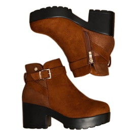 Bottines camel à fermeture éclair Meridvielle brun jaune 4