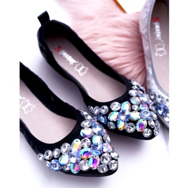 Seastar Ballerines pour femmes avec pierres de cristal noires le noir 4