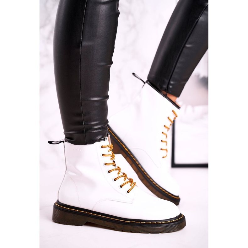 Bottes pour femmes Bottes en cuir Blanc GOE GG2N3057A 2