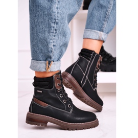 Femmes Black Warm Worker Trappers Timber brun noir 1