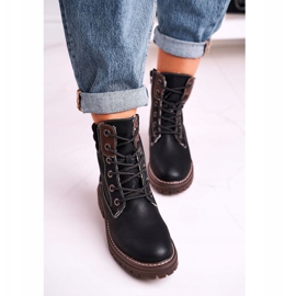 Femmes Black Warm Worker Trappers Timber brun le noir 3