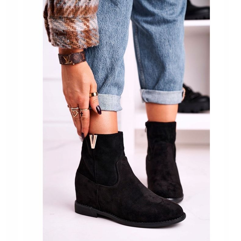 FG1 Bottines Femme Daim Noir Vanya le noir 1