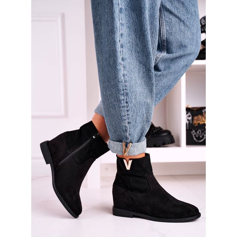 FG1 Bottines Femme Daim Noir Vanya le noir 2