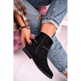 BUGO Bottes noires sur un coin avec une chaîne Black Eliza le noir 1