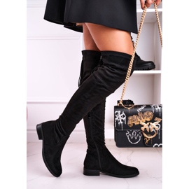 Cuissardes En Daim Pour Femmes Noir Rebecca le noir 1