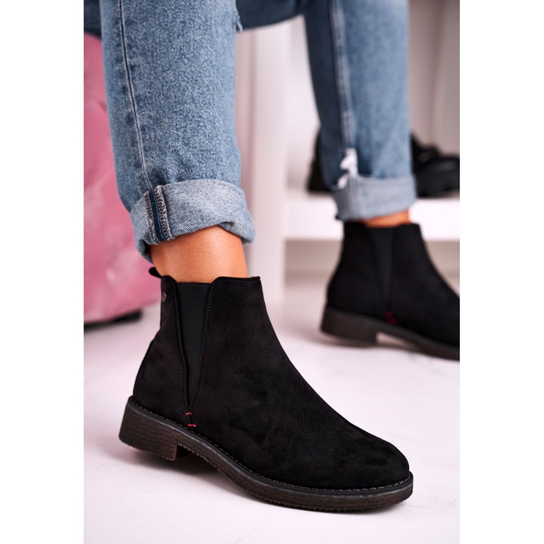 Bottes Jodhpur classiques pour femmes en daim noir chiné 2