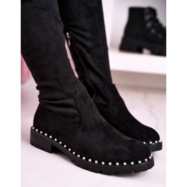 Bottes cuissardes noires en daim noir Isabel le noir 5