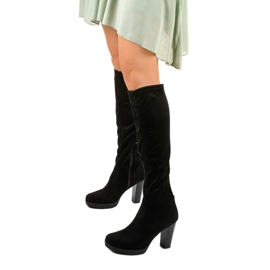 Bottes noires en daim Funnyfreeze le noir 1